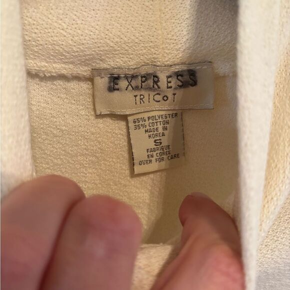 Women's Cropped High-Neck Cream Sweater - Picture 3 of 5